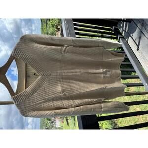 2- Cozy V-Neck Ribbed Sweaters - Size Medium